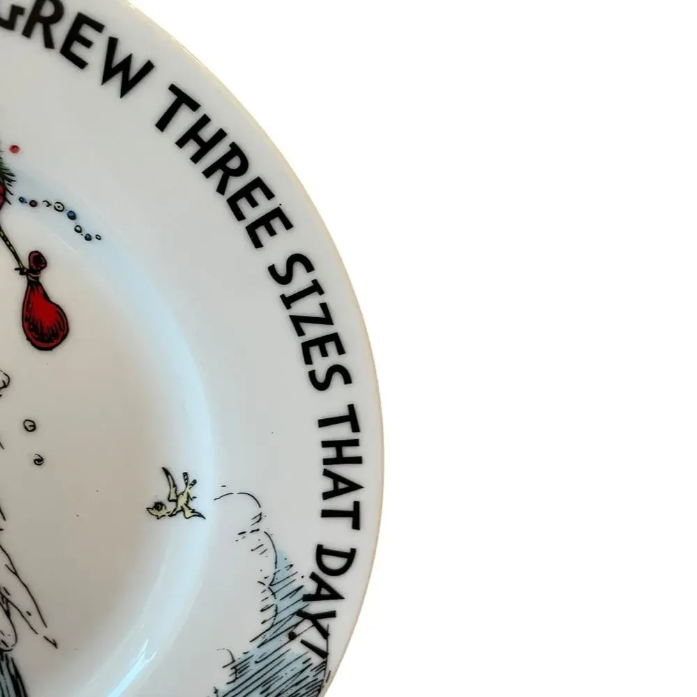 New Set of 3 Dr. Seuss The Grinch’s Small Heart Grew 3 Sizes Salad Plates